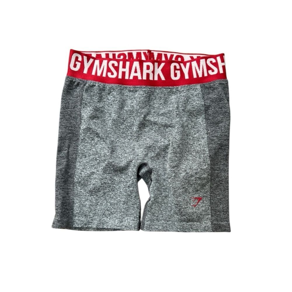 NEW Gymshark Seamless Gray Red Shorts Sz M